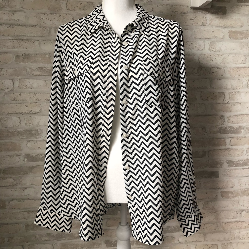 AEO Chevron Print Button Down
